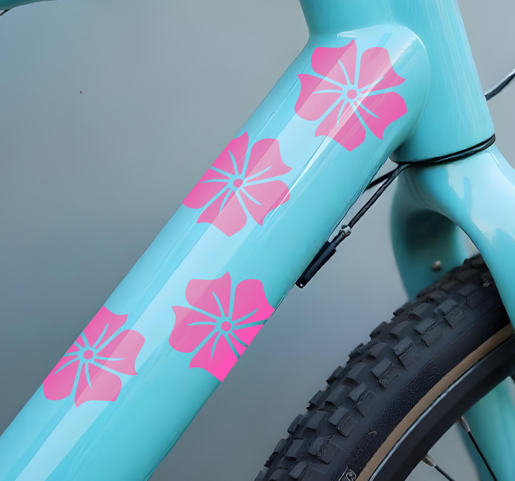 Hawaïanskt blompaket klistermärke cykel - Tenstickers