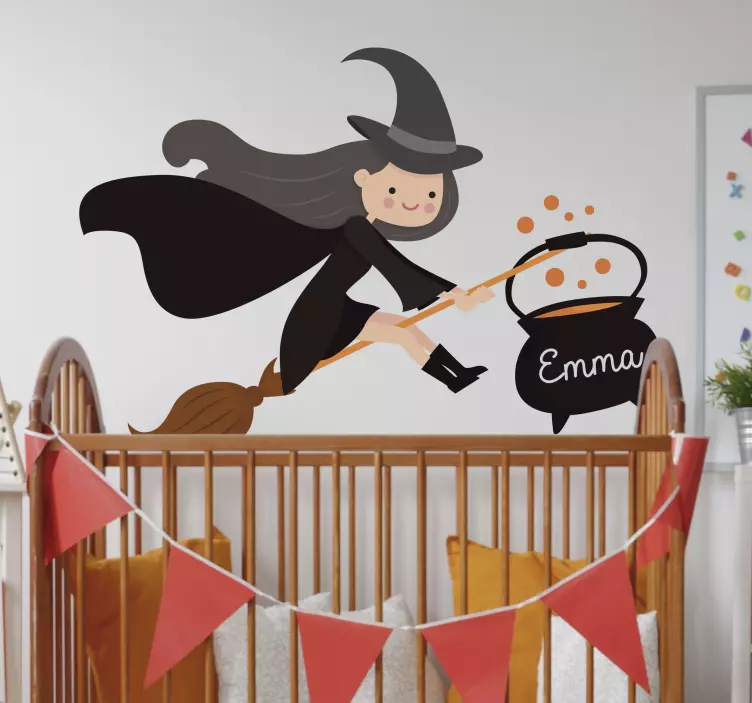 Häx halloween childrensroom klistermärke - Tenstickers