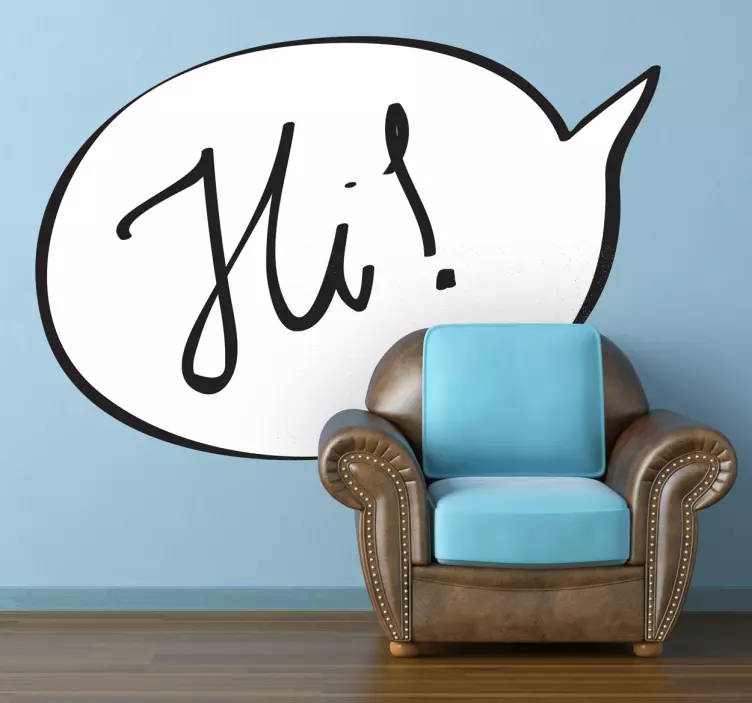 Hej komiska text klistermärke - Tenstickers