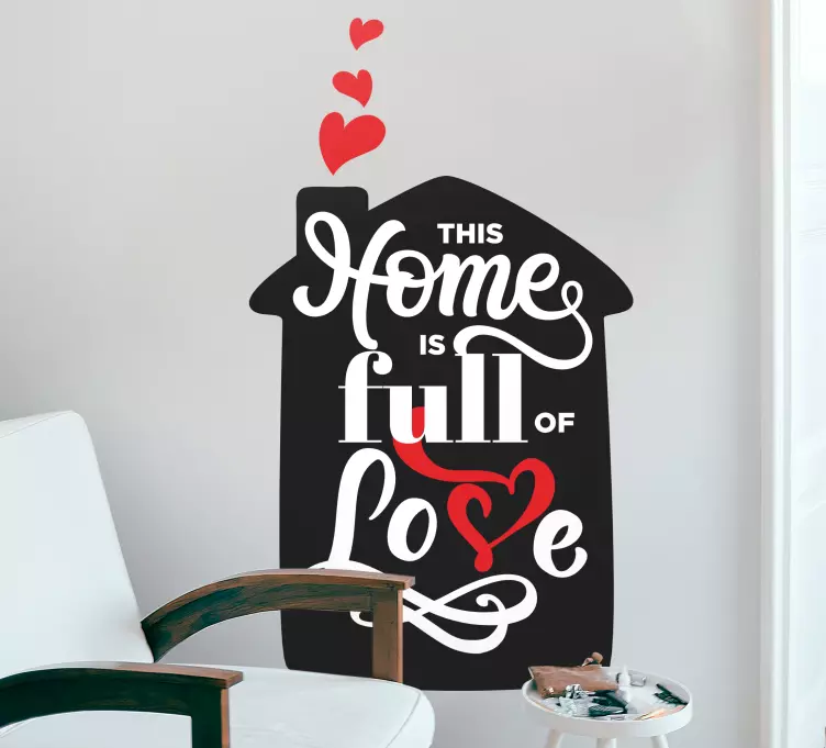 Hem fullt av kärlek hem text vägg klistermärke - Tenstickers