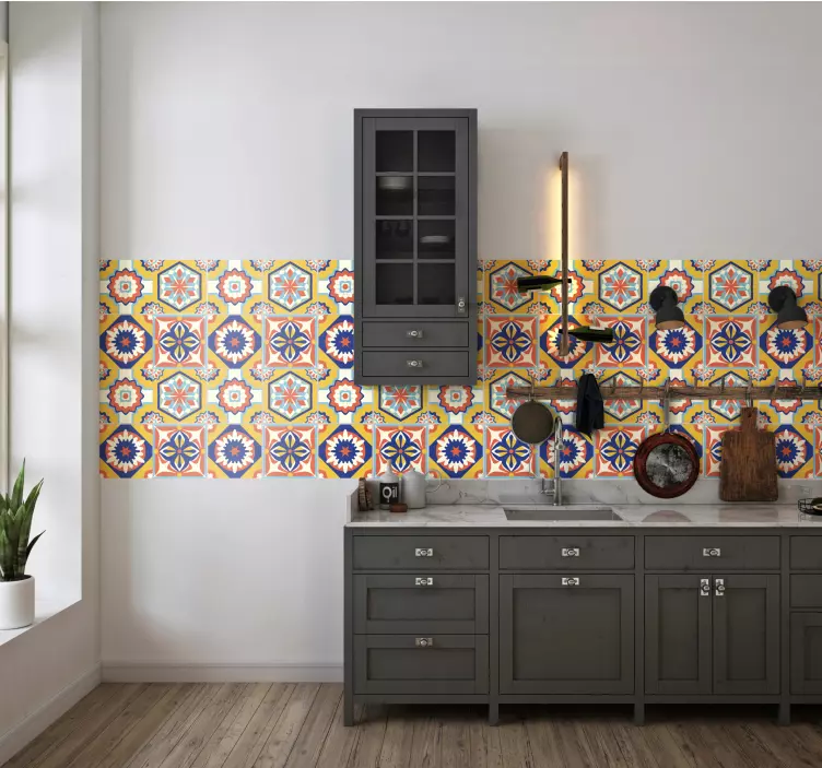 Heta färger kakel vinyl klistermärke - Tenstickers