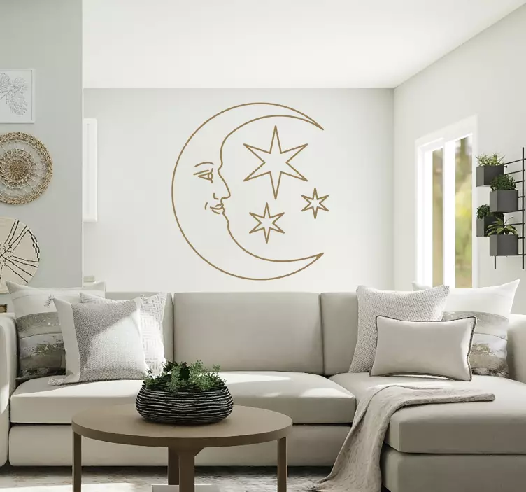 Himmelsk månens ansikte natur klistermärke - Tenstickers