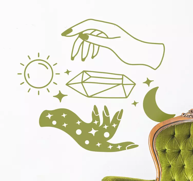 Himmelskt handmotiv Väggklistermärken djur - Tenstickers