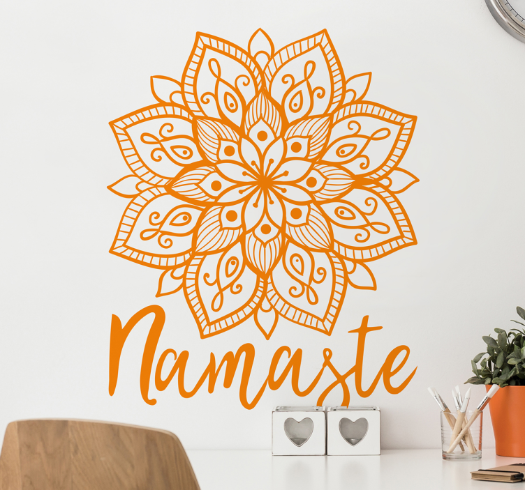Hindu mandala namaste blommig väggklistermärke - Tenstickers