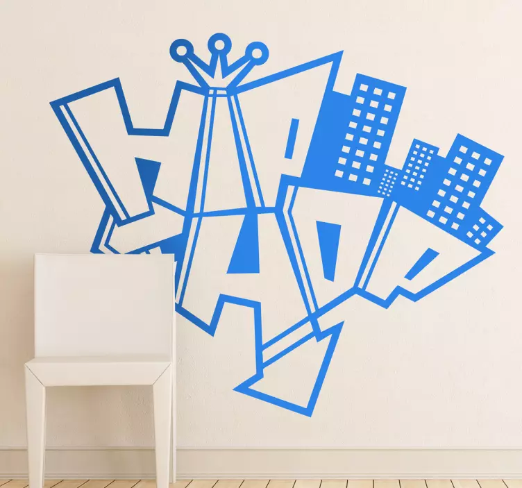 Hiphop graffiti vägg klistermärke - Tenstickers