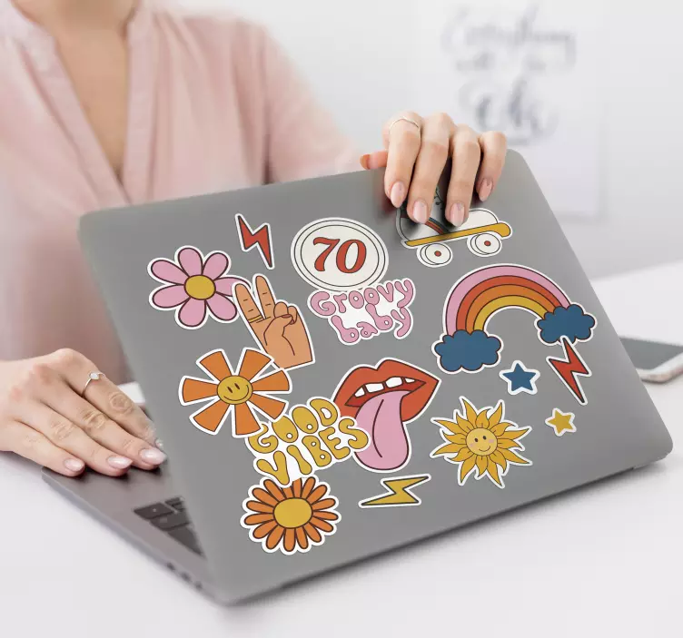 Hippievibbar Laptop klistermärke - Tenstickers