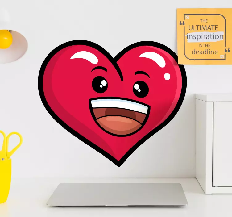 Hjärta emoji vägg klistermärke - Tenstickers