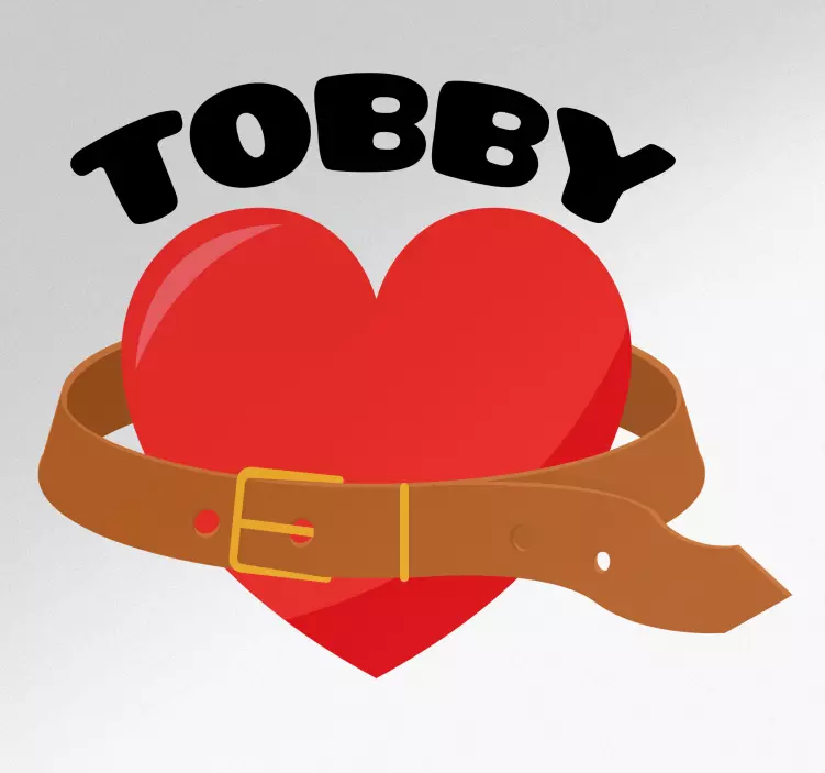 Hjärta med bälte kärlek klistermärke - Tenstickers