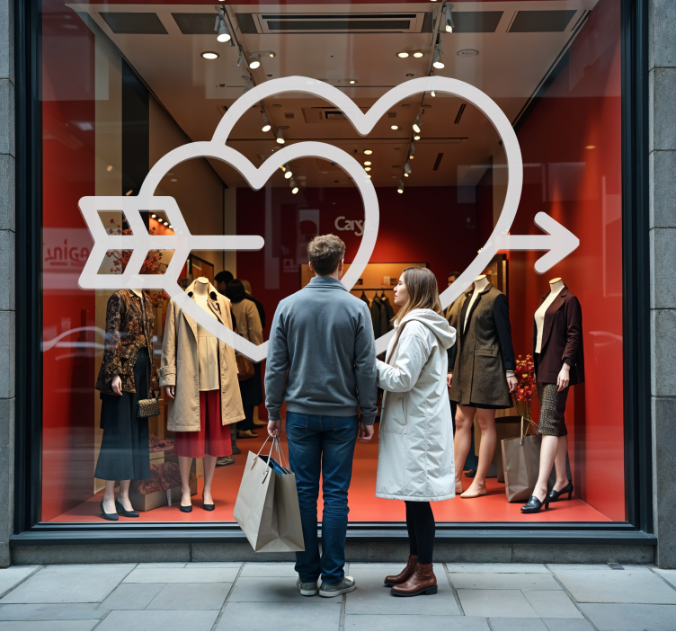 Hjärtan och pil Väggklistermärken djur - Tenstickers