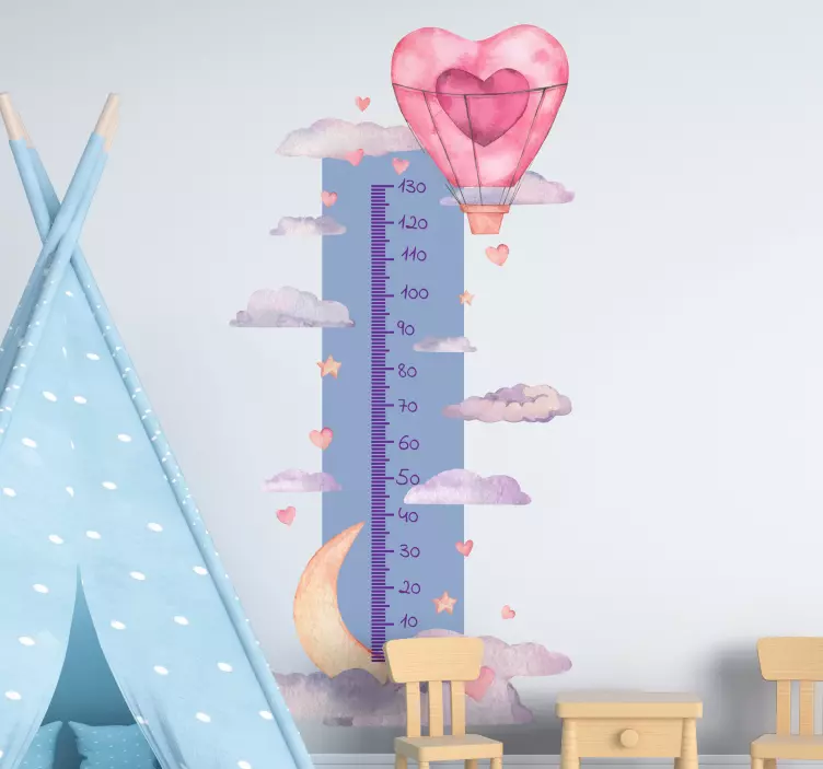 Höjd diagram klistermärke heart balloon - Tenstickers