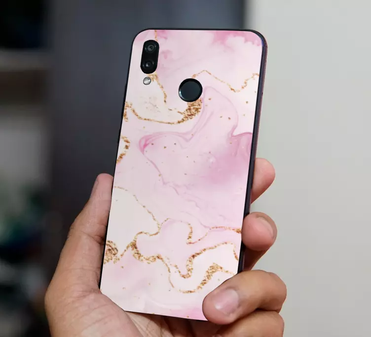 Huawei klistermärke rosa marmortextur - Tenstickers