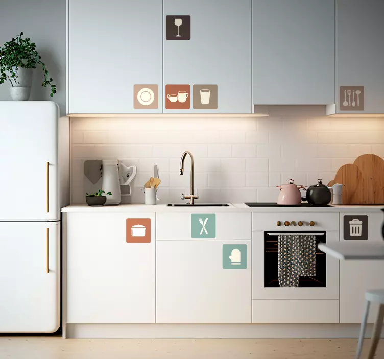 Iconos cajones cocina Väggklistermärken köksredskap - Tenstickers