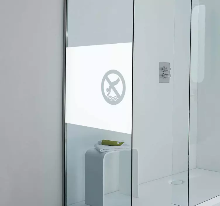 Ingen badskylt duschkabin klistermärke - Tenstickers