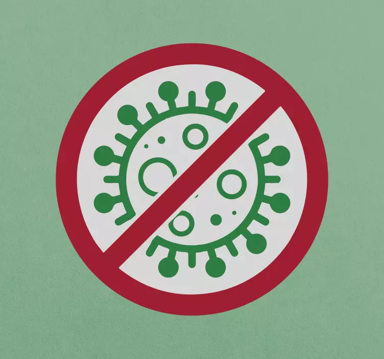 Inget covid vinylskylt klistermärke - Tenstickers