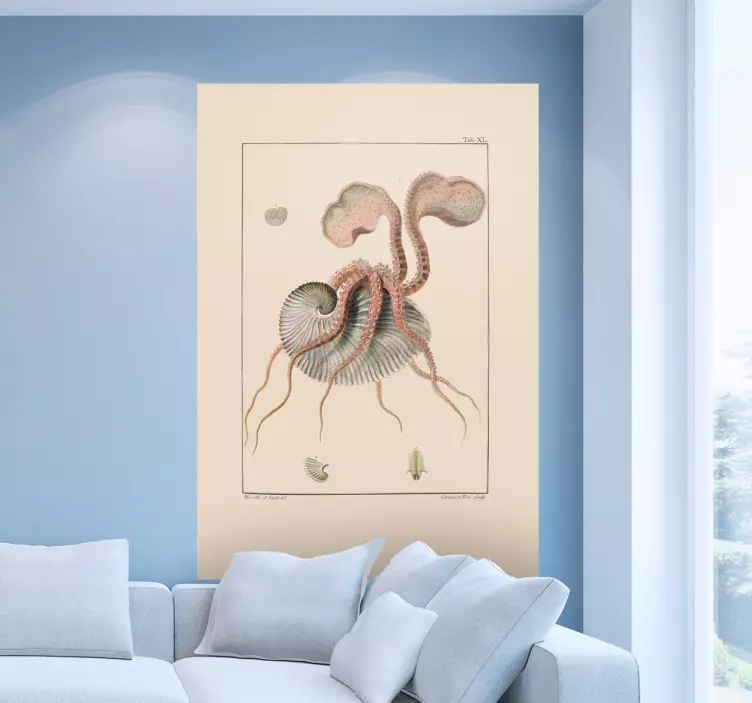 Invecklad marin varelse fisk klistermärke - Tenstickers