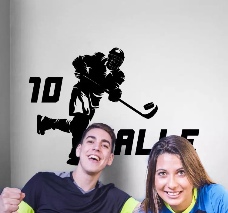 Ishockeyspelare personlig klistermärke - Tenstickers