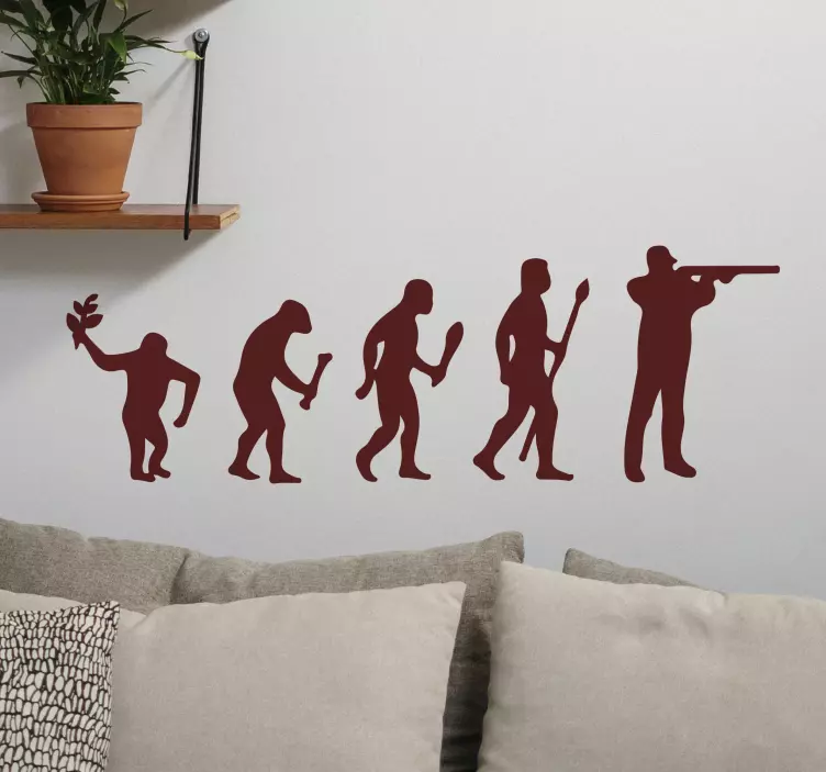 Jakt evolution siluett klistermärke - Tenstickers
