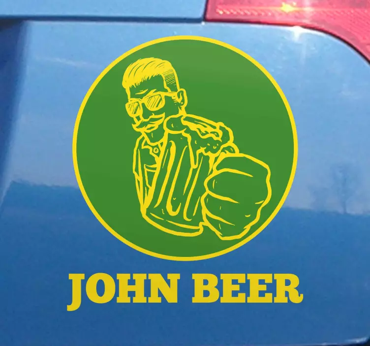 John öl bil vinyl klistermärke - Tenstickers