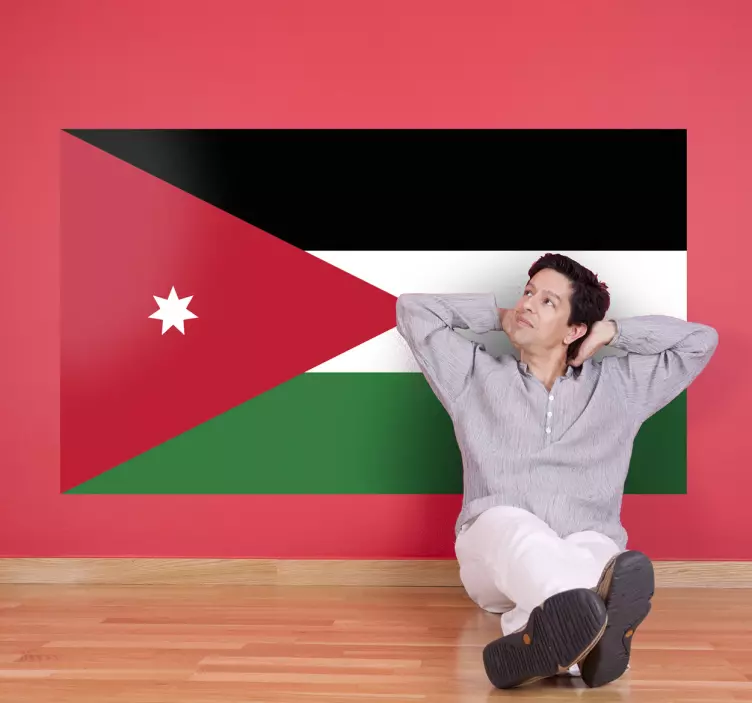 Jordanien flagga klistermärke - Tenstickers