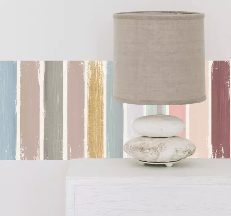 Jordfärg penseldrag kant gräns klistermärke - Tenstickers