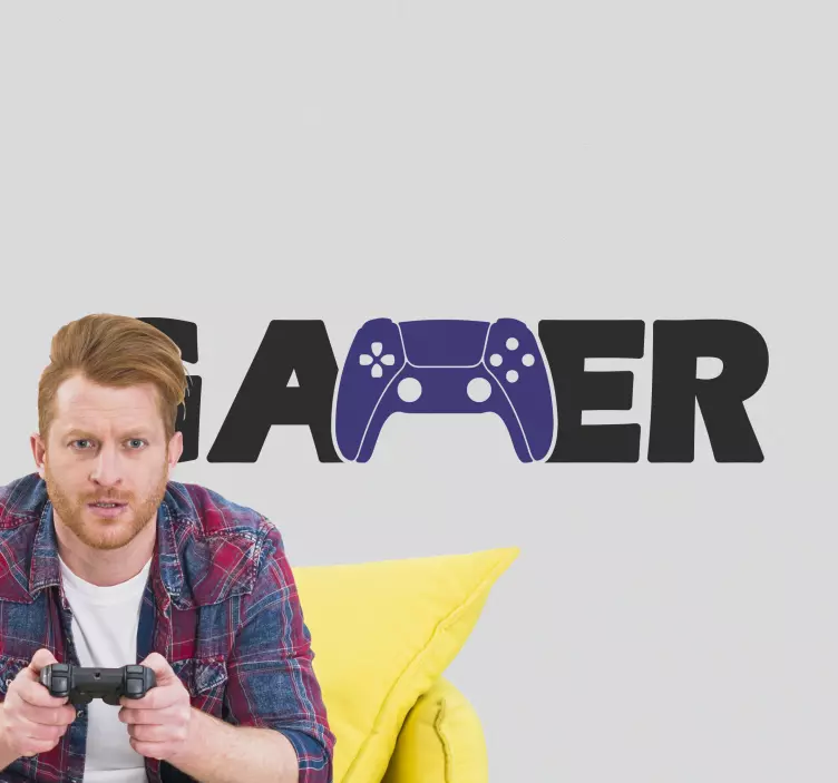 Joystick gamer logo fönster klistermärke - Tenstickers