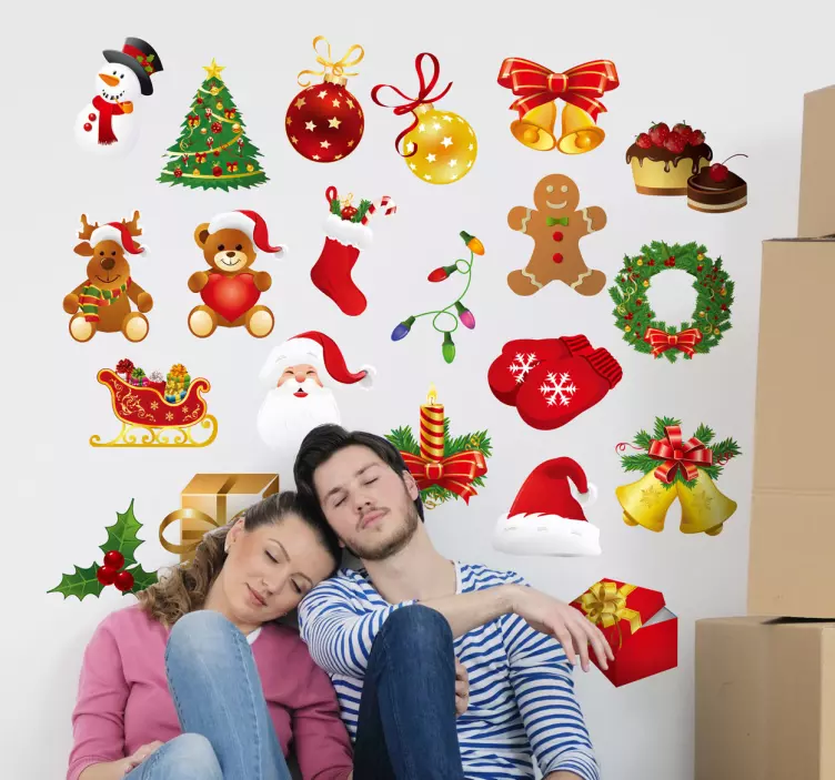 Jul dekoration klistermärken - Tenstickers