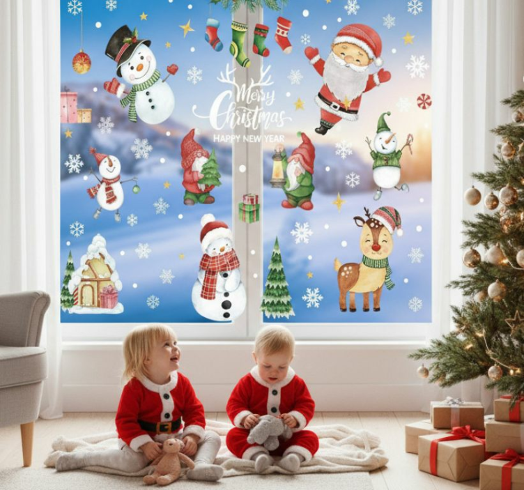 Jul klistermärke christmas window decals - Tenstickers