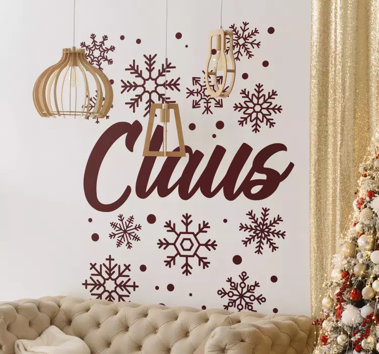 Jul snöflingor jul klistermärke - Tenstickers