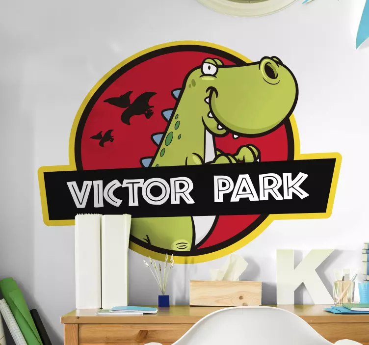 Jurassic park logo anpassningsbara väggklistermärke - Tenstickers
