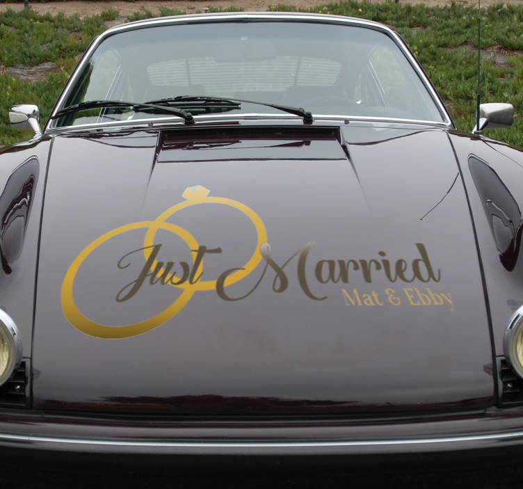 Precis gift bröllop klistermärke - Tenstickers