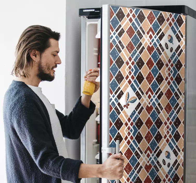 Kaffe färger patten kylskåp dekal - Tenstickers