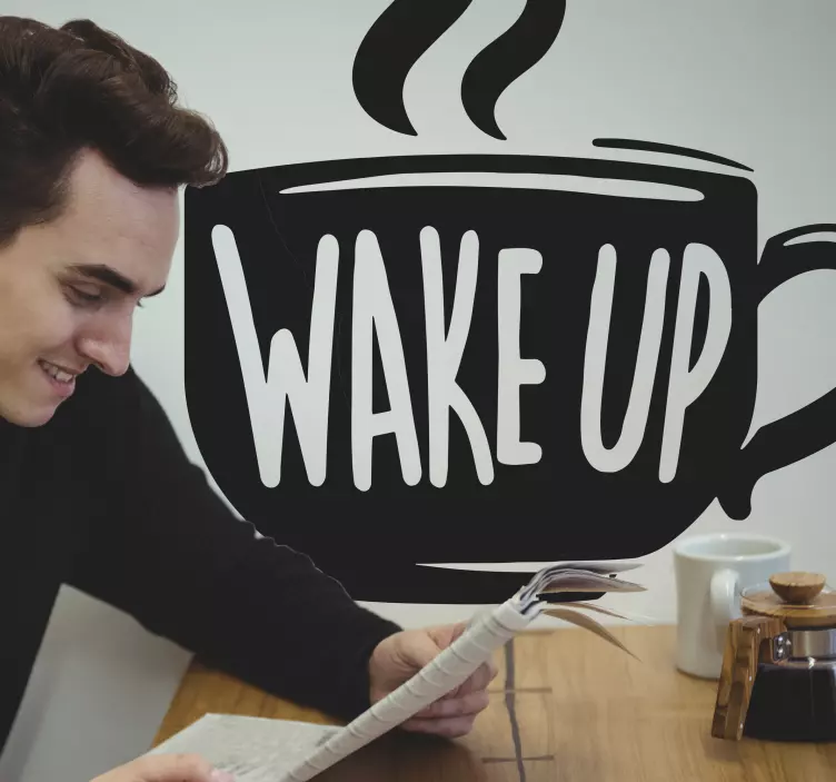 Kaffe motivationscitat Väggklistermärken djur - Tenstickers