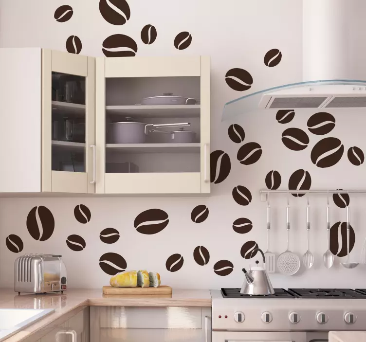 Kaffebönor vägg klistermärke - Tenstickers