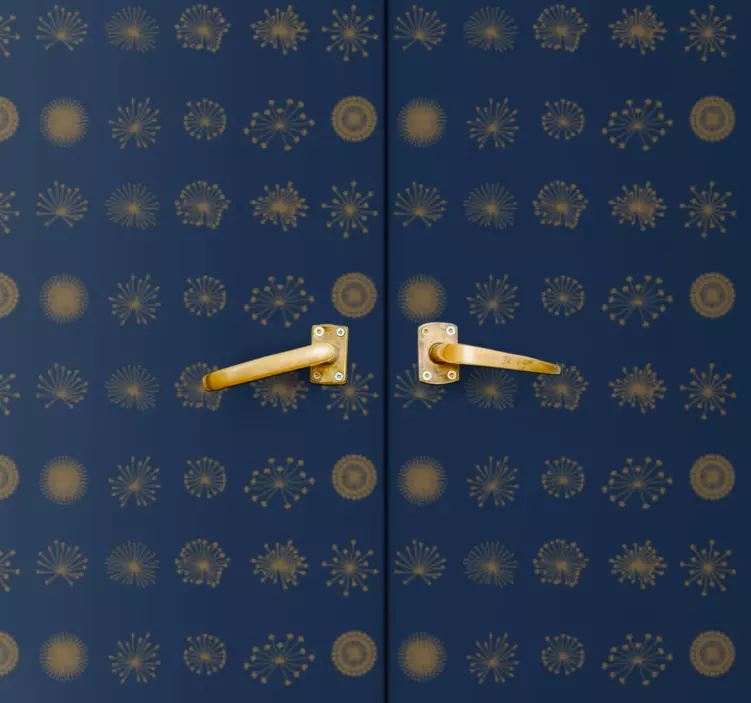 Känsliga runda former på mörk dörrklistermärke - Tenstickers