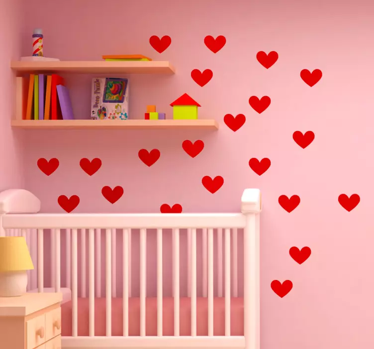 Kärlek hjärtan barn klistermärken - Tenstickers