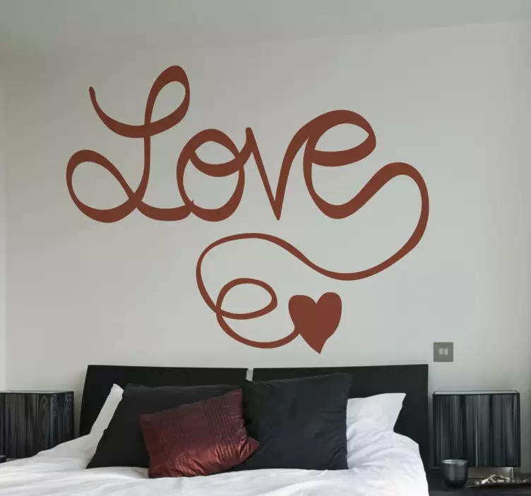 Kärlek i kalligrafi klistermärke - Tenstickers