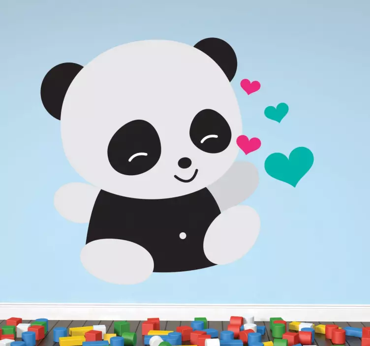 Kärleksfull baby panda klistermärke - Tenstickers