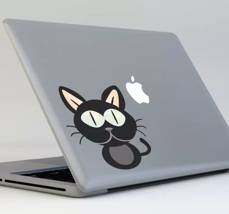 Katt laptop klistermärke - Tenstickers