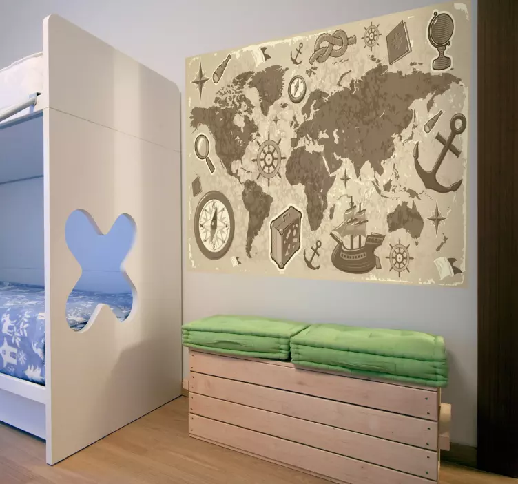 Klassisk barnklistermärke för resekarta - Tenstickers