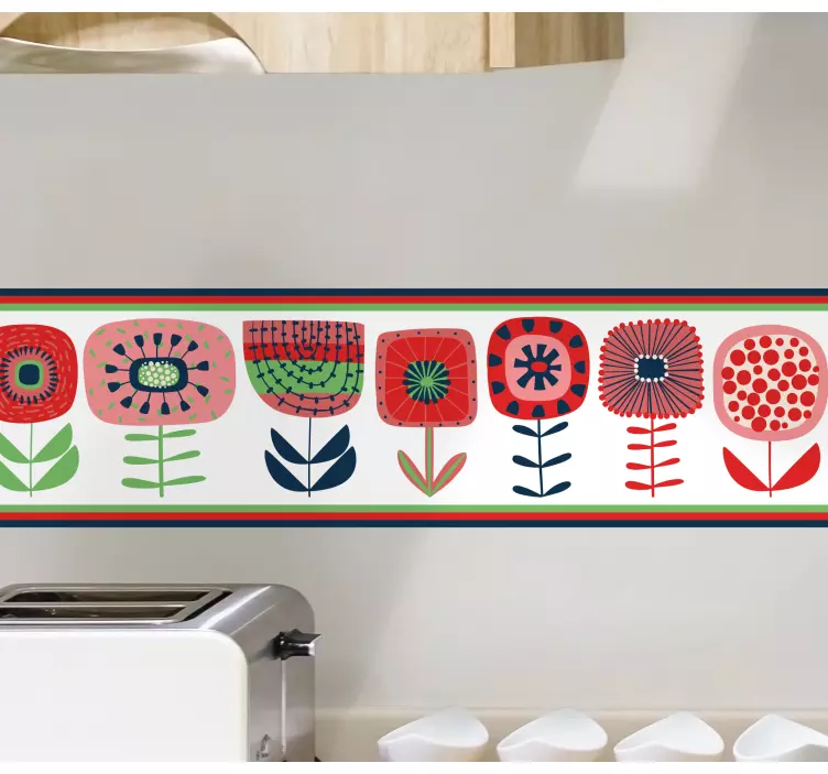 Klistermärke borband livlig blommarrangemang - Tenstickers