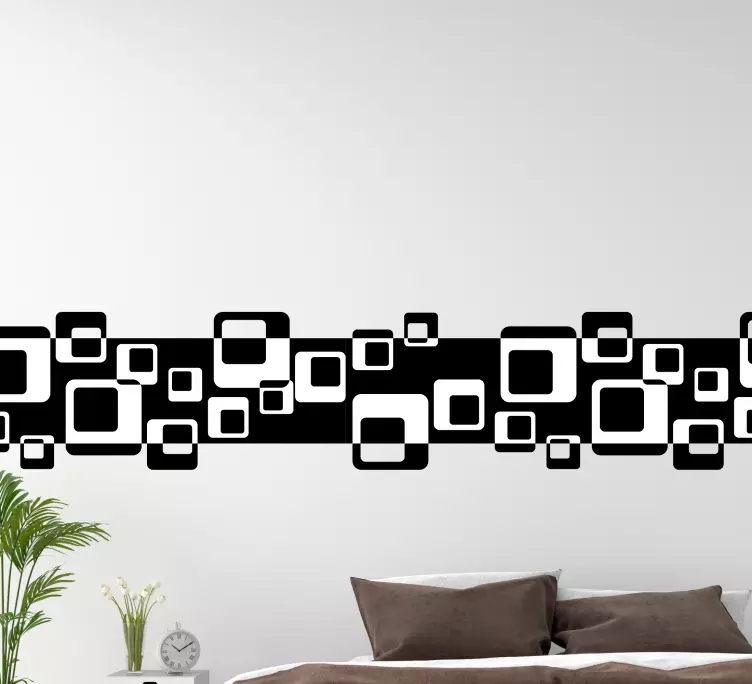 Klistermärke borband moderna fyrkantiga mönster - Tenstickers