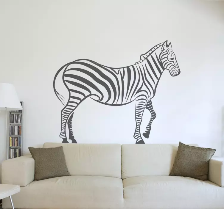 Klistermärke djur zebra silhouette form - Tenstickers