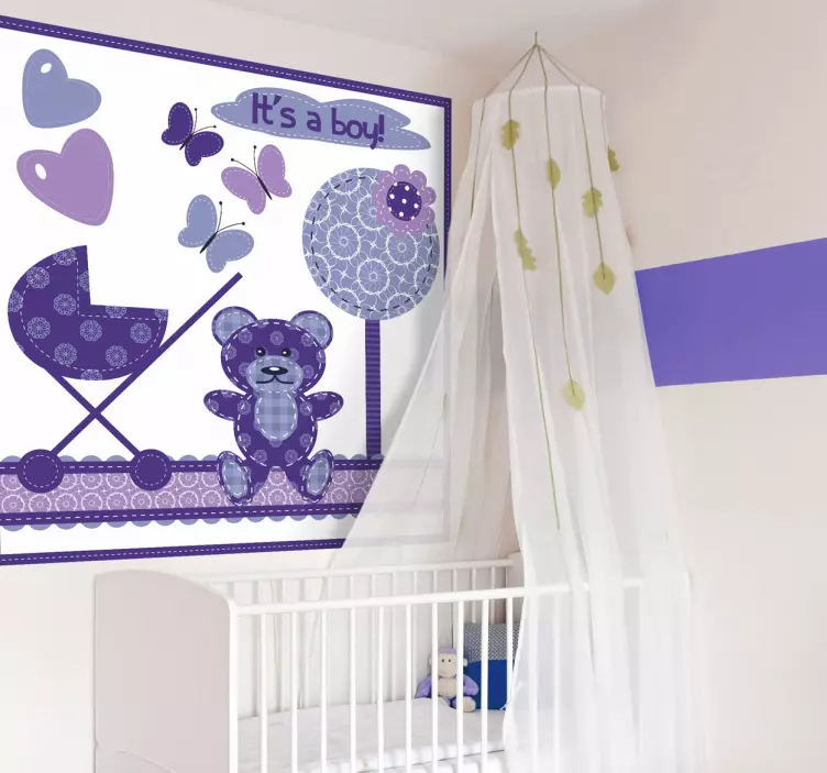 Klistermärke för baby söt liten pojke - Tenstickers