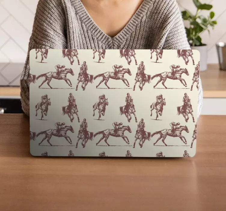 Klistermärke för bärbar equestrianfigur mönster - Tenstickers