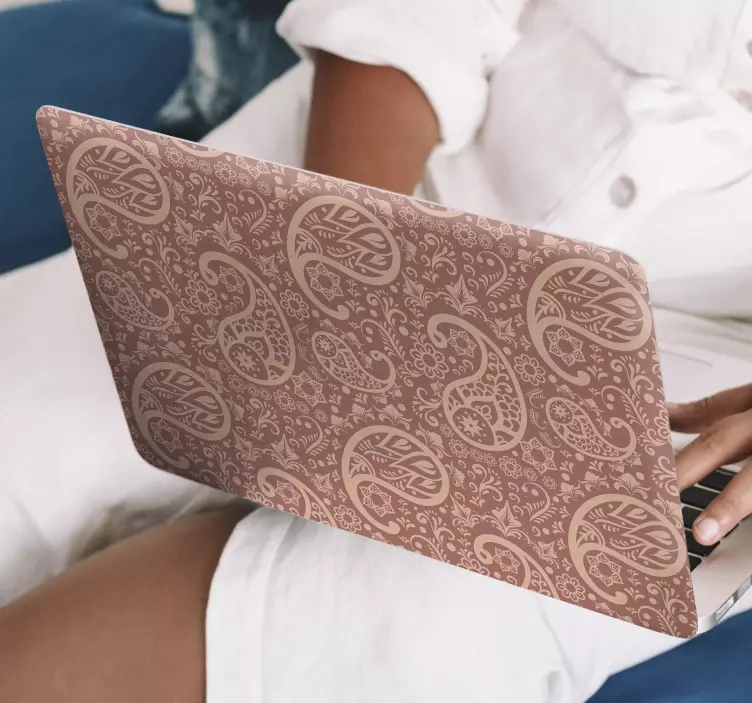 Klistermärke för bärbar graceful paisley mönster - Tenstickers
