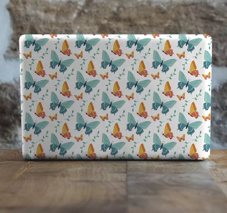 Klistermärke för bärbar lively butterfly print - Tenstickers