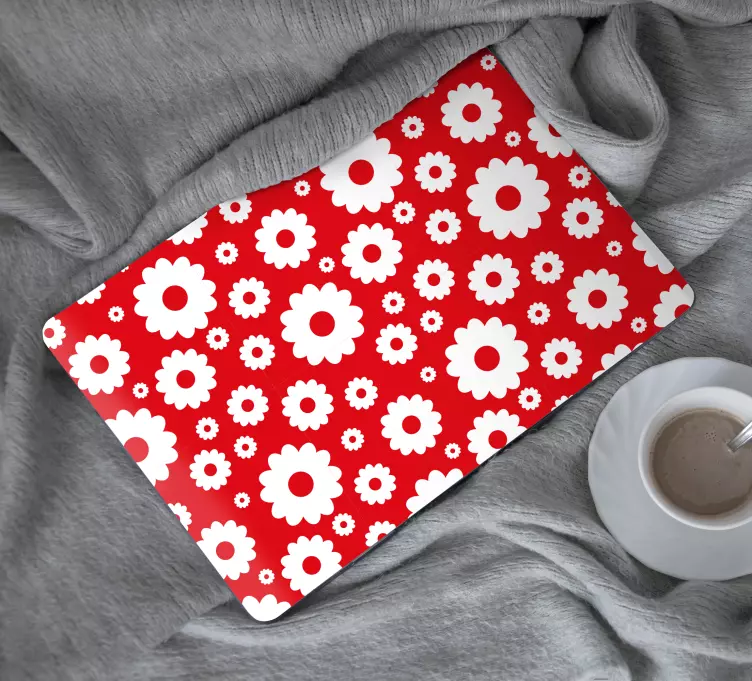 Klistermärke för bärbar med blommigt mönster - Tenstickers