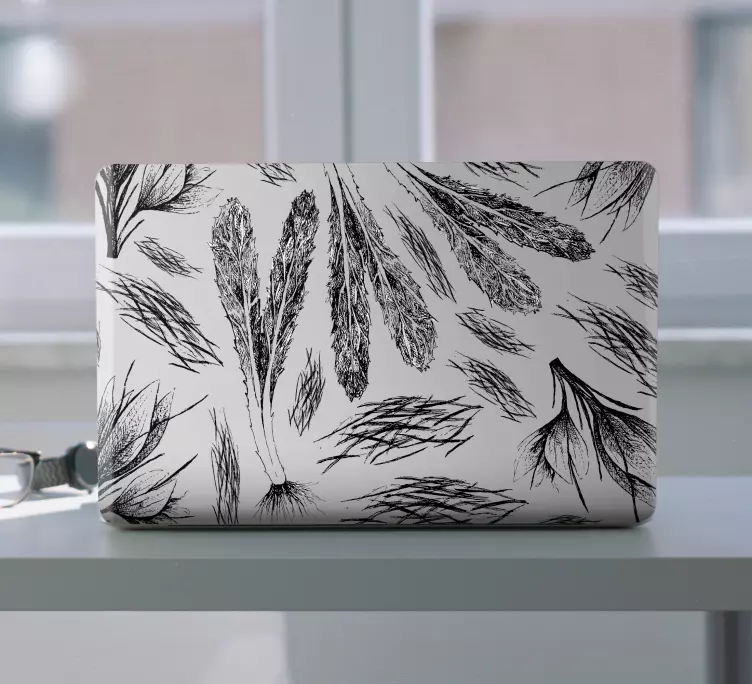 Klistermärke för bärbar med botaniska bladmotiv - Tenstickers