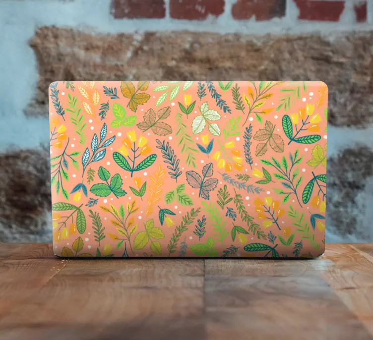 Klistermärke för bärbar med livfulla blommotiv - Tenstickers