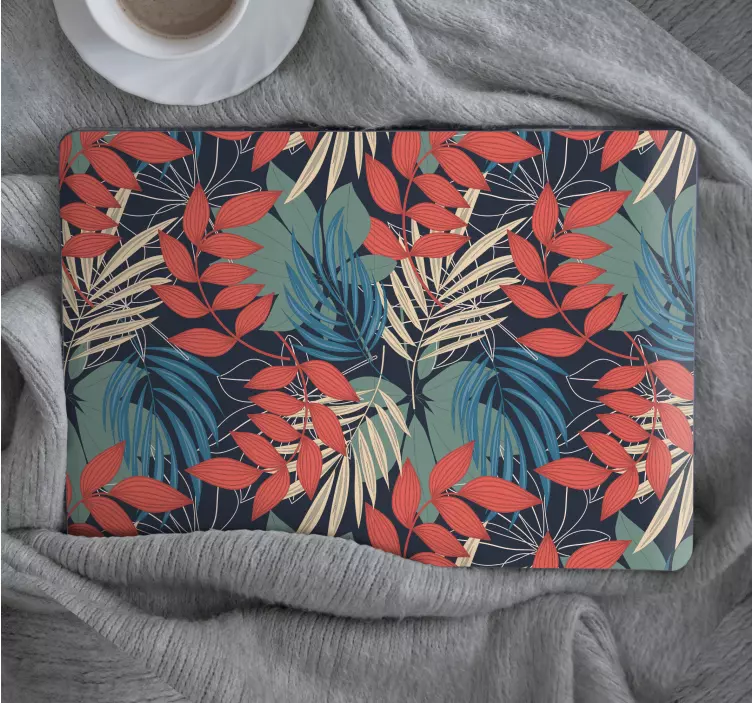 Klistermärke för bärbar med livfullt lövmotiv - Tenstickers